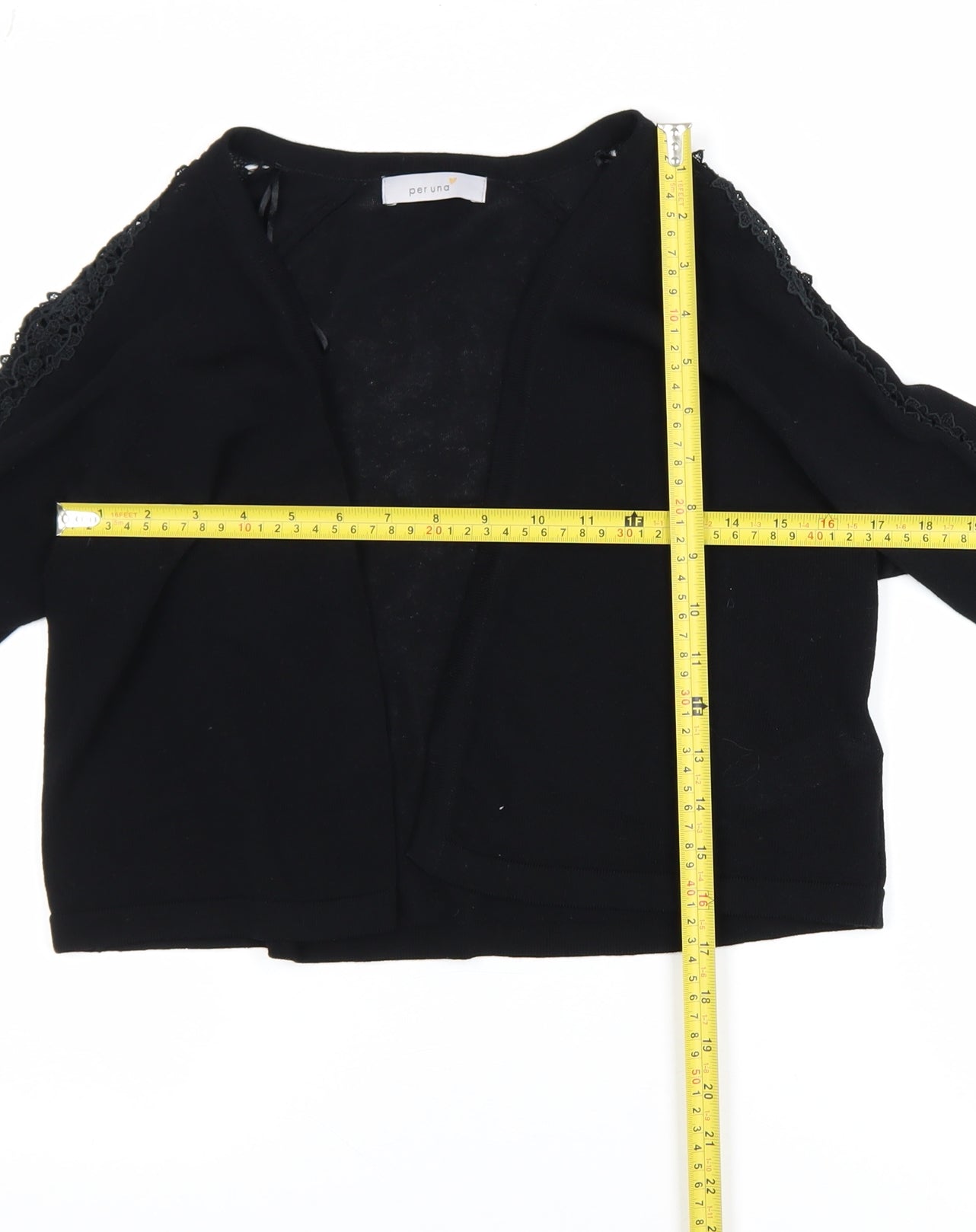 Marks and Spencer Per Una Women's Black Lace Trim Cardigan UK 14