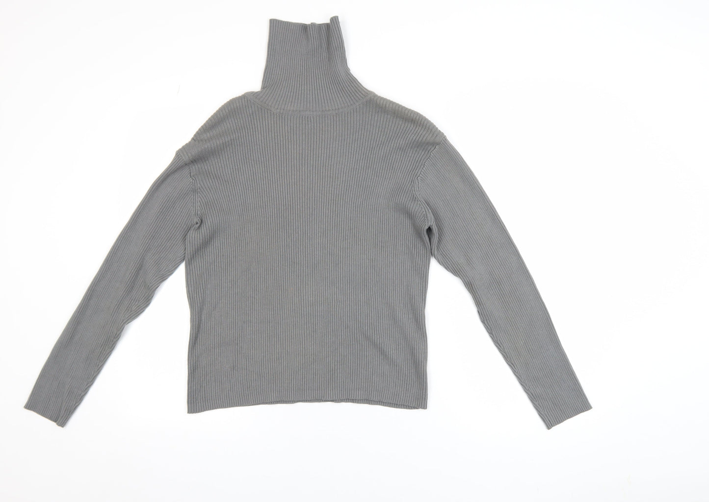 Definitions Women’s Grey Roll Neck Long Sleeve Cotton Jumper Size 14
