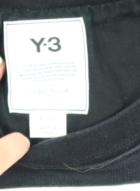 Y-3 Men’s Black XL Pullover Crew Neck Sweatshirt