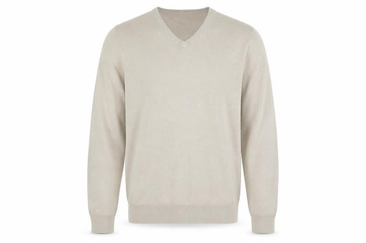 Marks & Spencer Blue Harbour Men’s Beige V-Neck Acrylic Jumper L