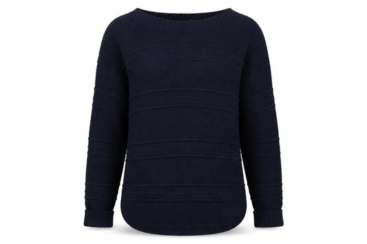 Front view of Crew Clothing Men’s Blue Cotton Knit Jumper M
