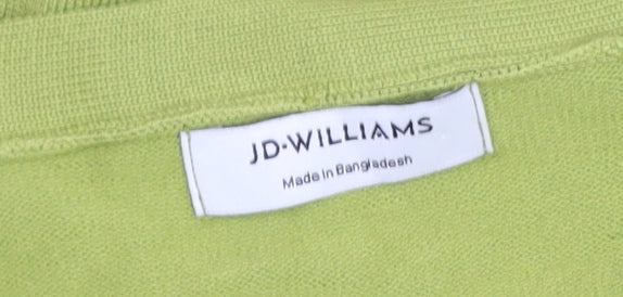 JD Williams Women's Green V-Neck Long Sleeve Cardigan Size 12/14