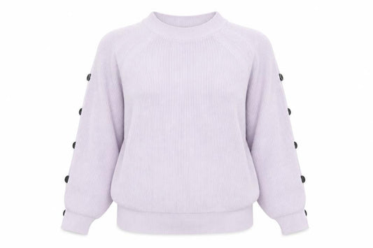 River Island Womens Purple Size 14 Rib Knit High Neck Button Jumper
