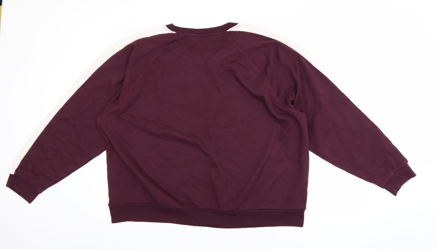 GAP Womens Burgundy Crew Neck Logo Sweatshirt XL Relaxed Fit