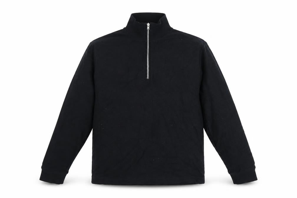Topman Men's Black Small 1/2 Zip Pullover Sweatshirt