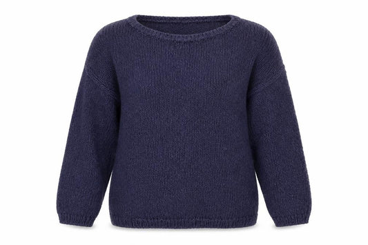 Massimo Dutti Women Blue Cotton Knit Crew Neck Pullover Jumper Size 8