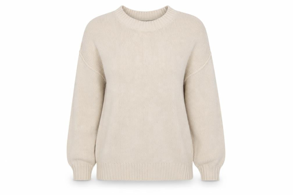 Hollister Womens Beige Crew Neck Knit Pullover Jumper XS