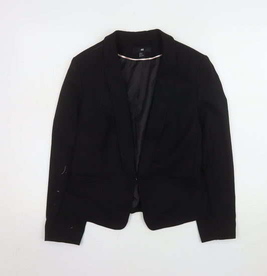 H&M Women's Black Blazer Jacket Size 12 Classic Workwear