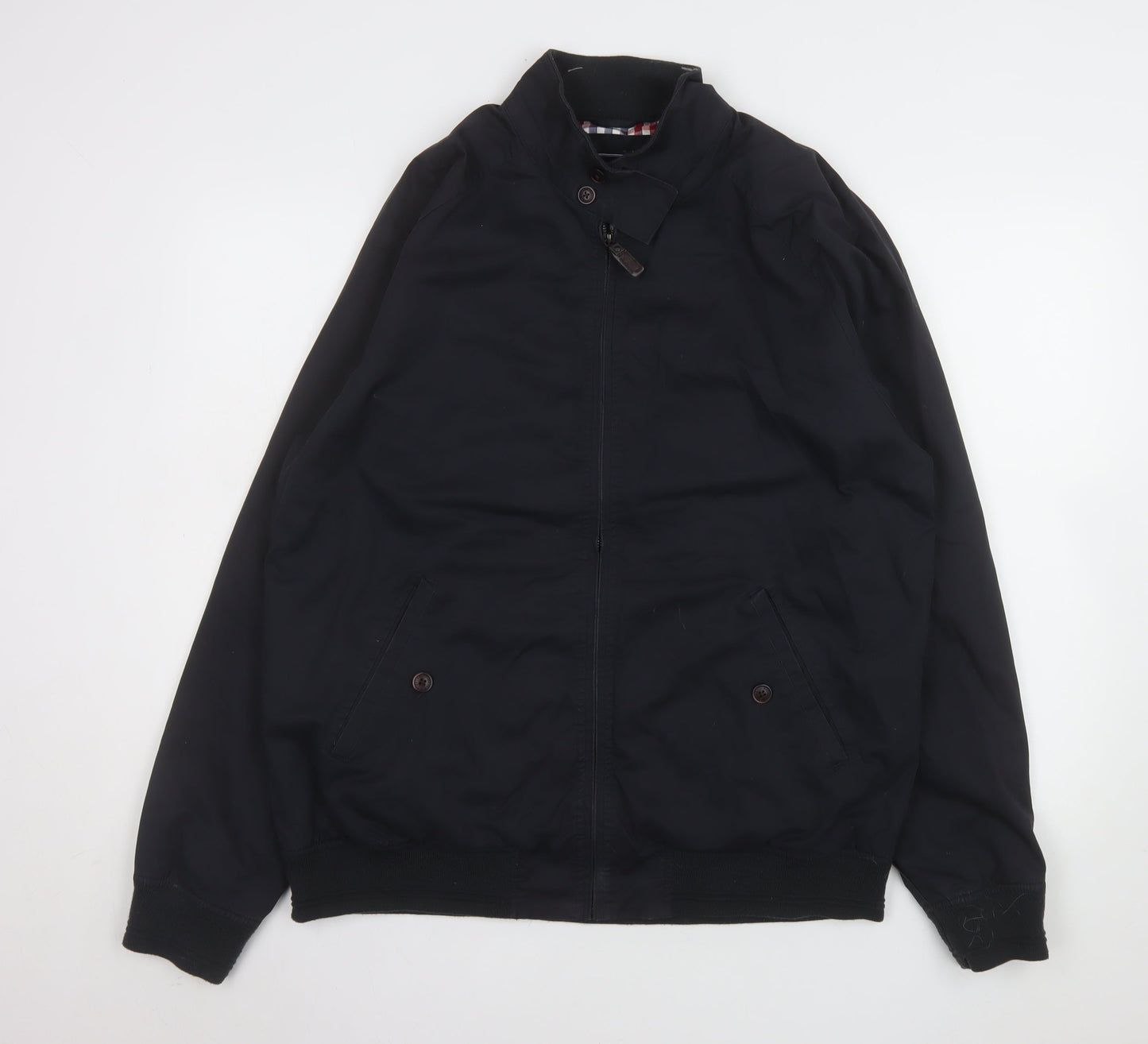 Maine New England Men's Black Bomber Jacket L Classic Twill Full Zip