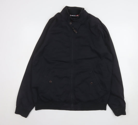 Maine New England Men's Black Bomber Jacket L Classic Twill Full Zip
