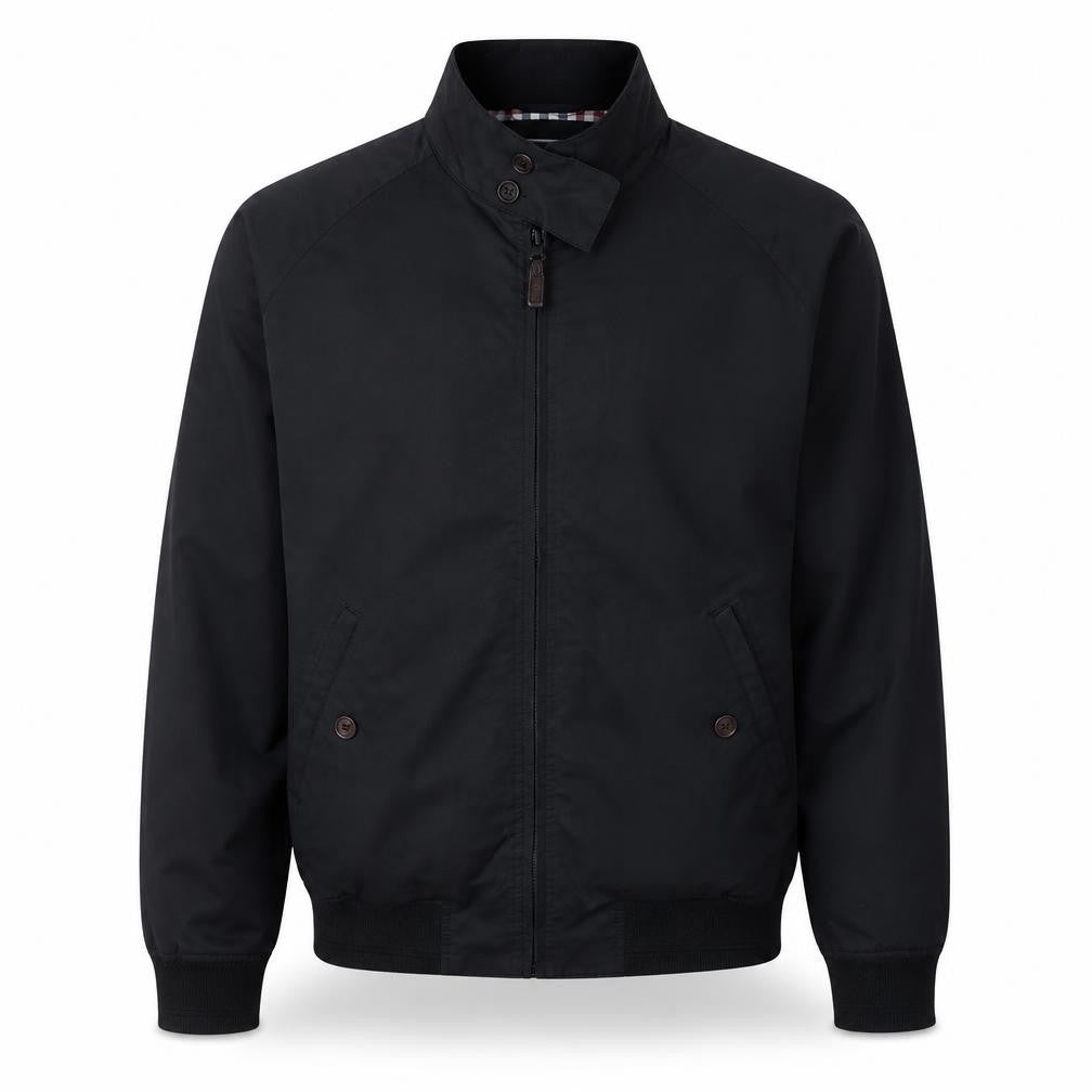 Maine New England Men's Black Bomber Jacket L Classic Twill Full Zip