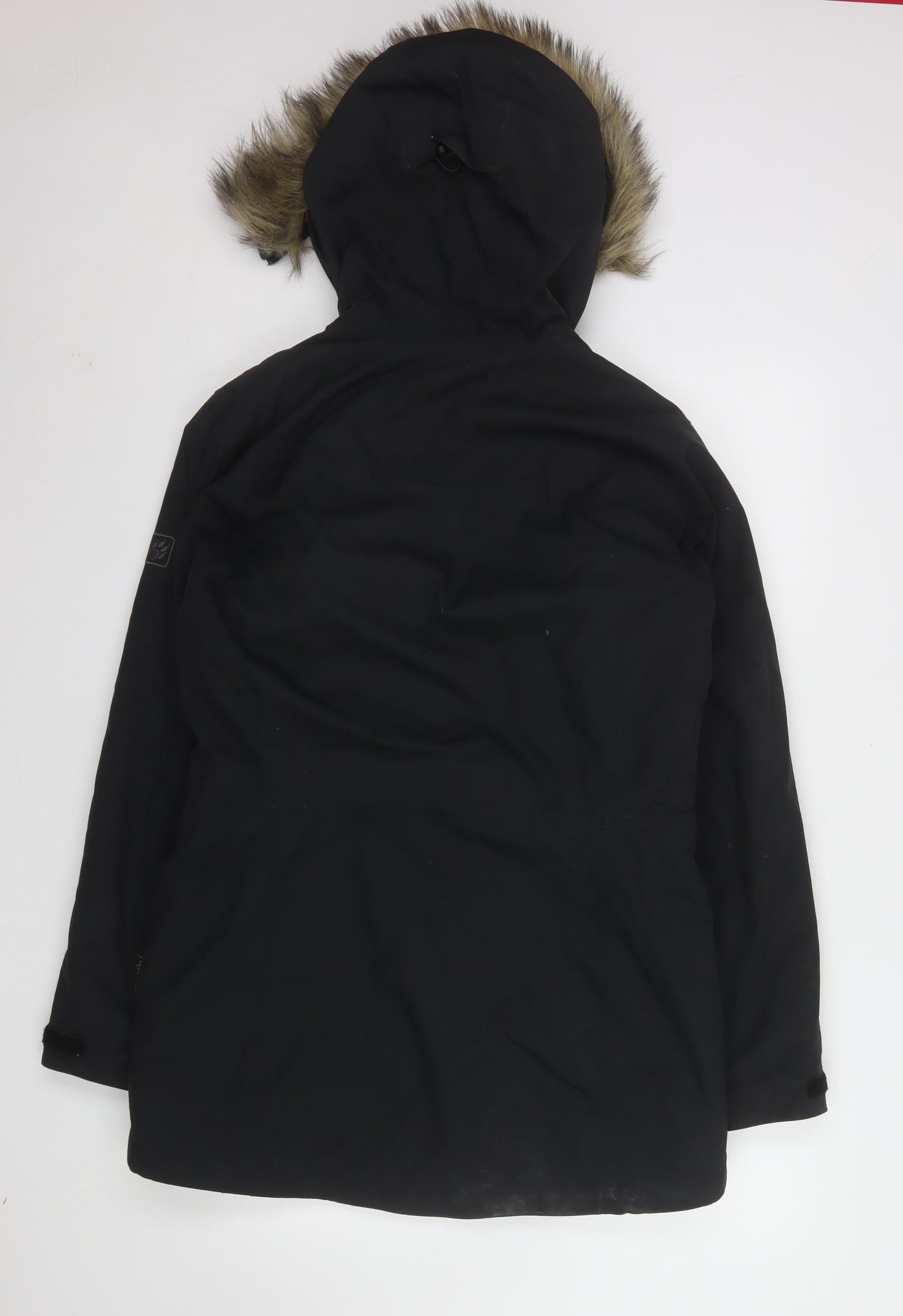 Jack Wolfskin Women's Black Long Waterproof Parka Coat Size 10