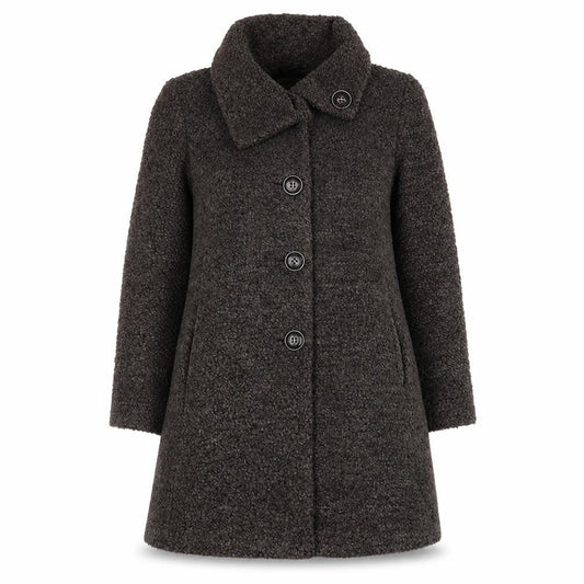 Kaliko Women Brown Wool Mohair Blend Mid-Length Coat Size 8