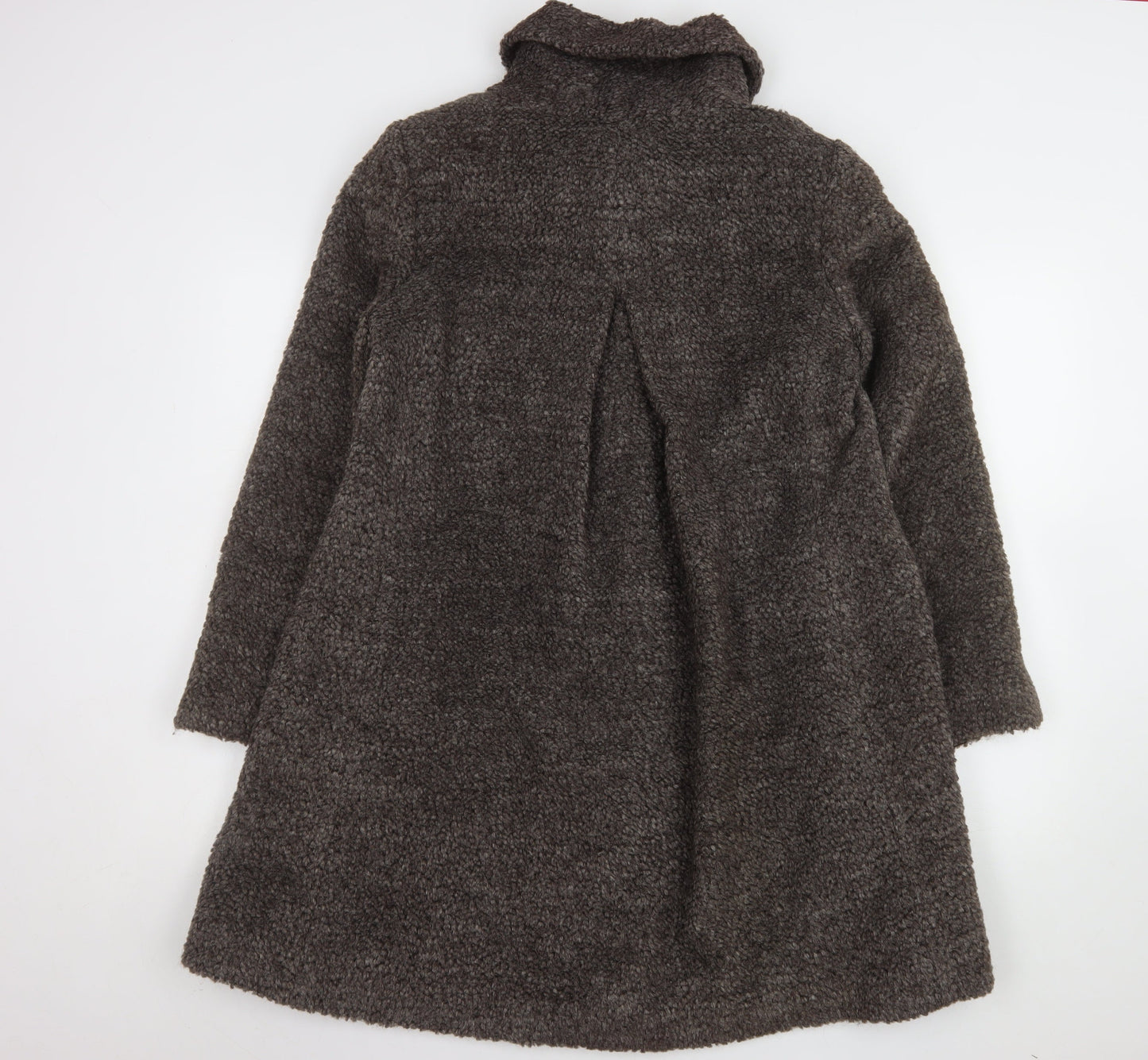 Kaliko Women Brown Wool Mohair Blend Mid-Length Coat Size 8
