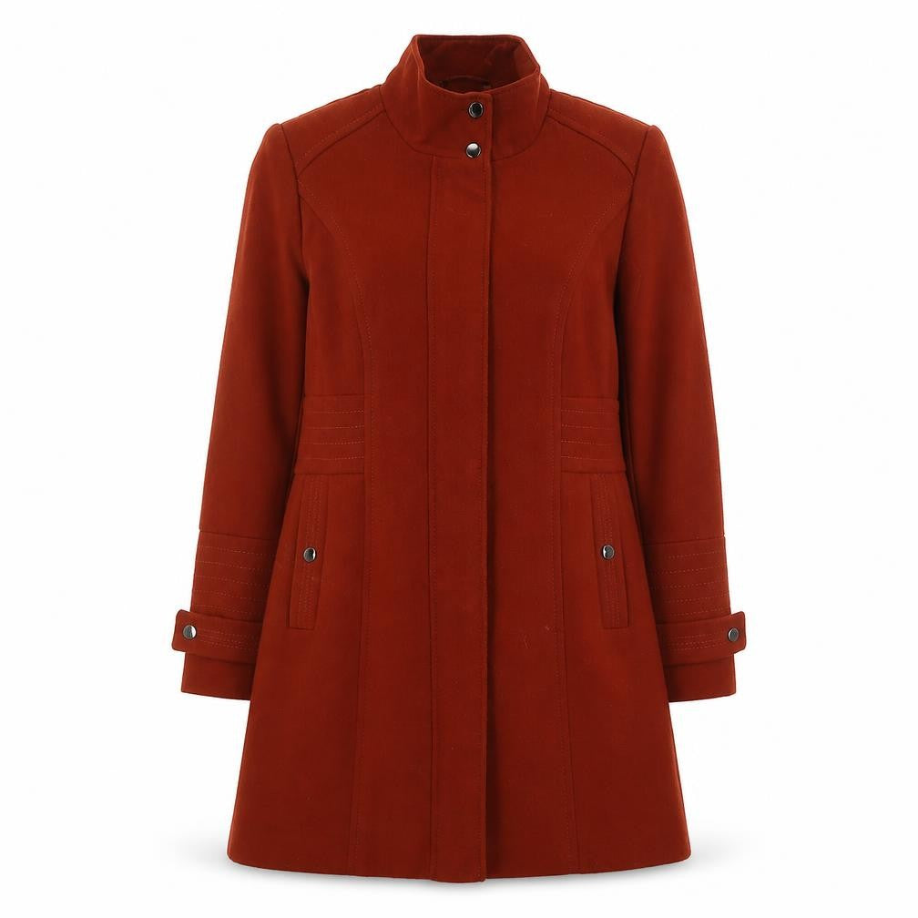Wallis Womens Brown Mid-Length Coat UK 14 Lined Classic Overcoat