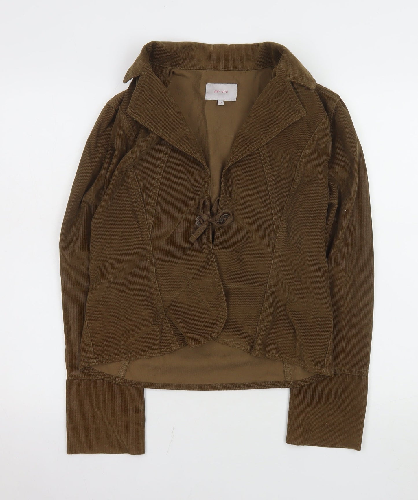 Marks and Spencer Women Brown Corduroy Blazer Size 14