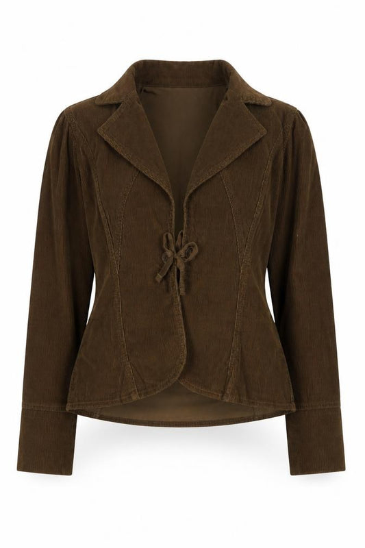 Marks and Spencer Women Brown Corduroy Blazer Size 14
