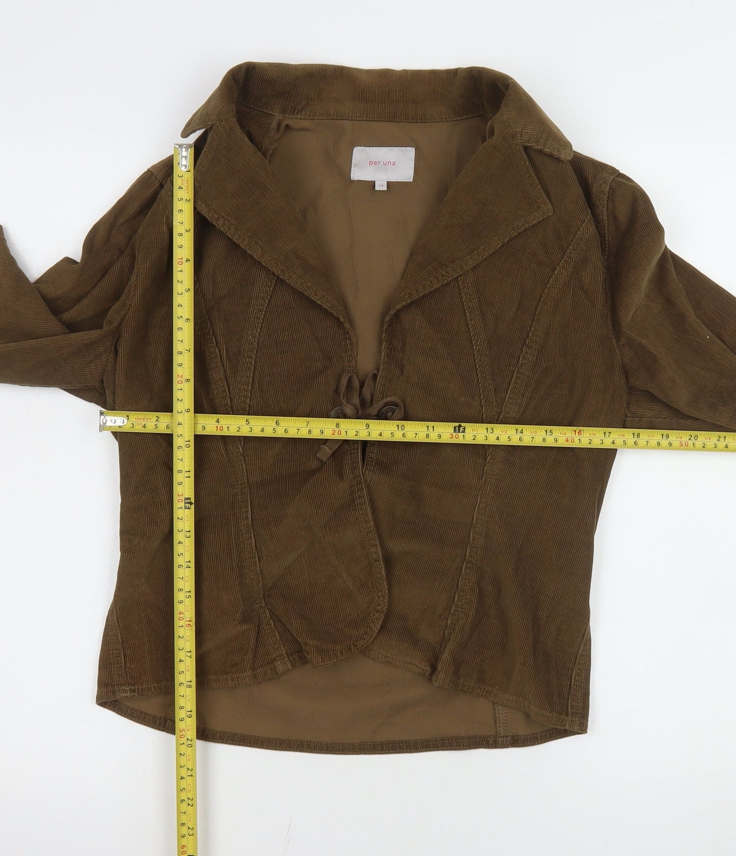 Marks and Spencer Women Brown Corduroy Blazer Size 14