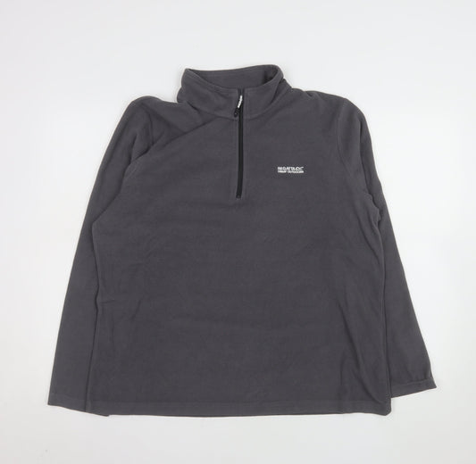 Regatta Great Outdoors Women’s Grey Fleece Pullover UK 18 1/4 Zip Sweatshirt