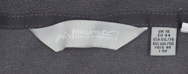 Regatta Great Outdoors Women’s Grey Fleece Pullover UK 18 1/4 Zip Sweatshirt