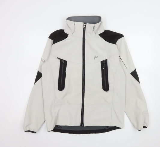Peak Performance Men Grey Softshell Outdoor Jacket Size S
