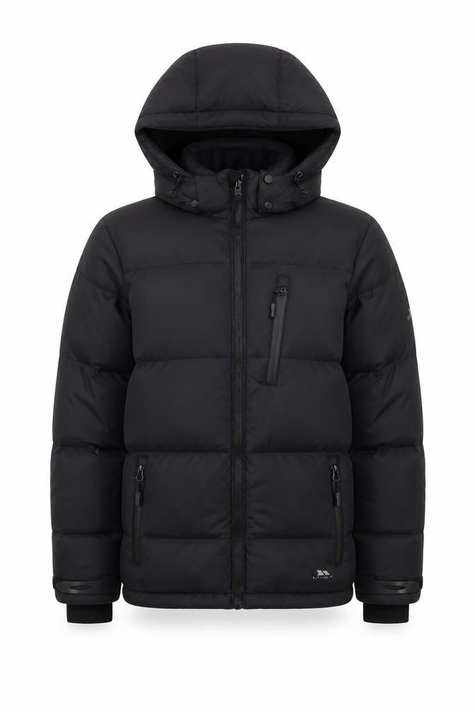 Trespass Men’s Black 2XS Puffer Jacket Hooded Down Insulated Winter Coat