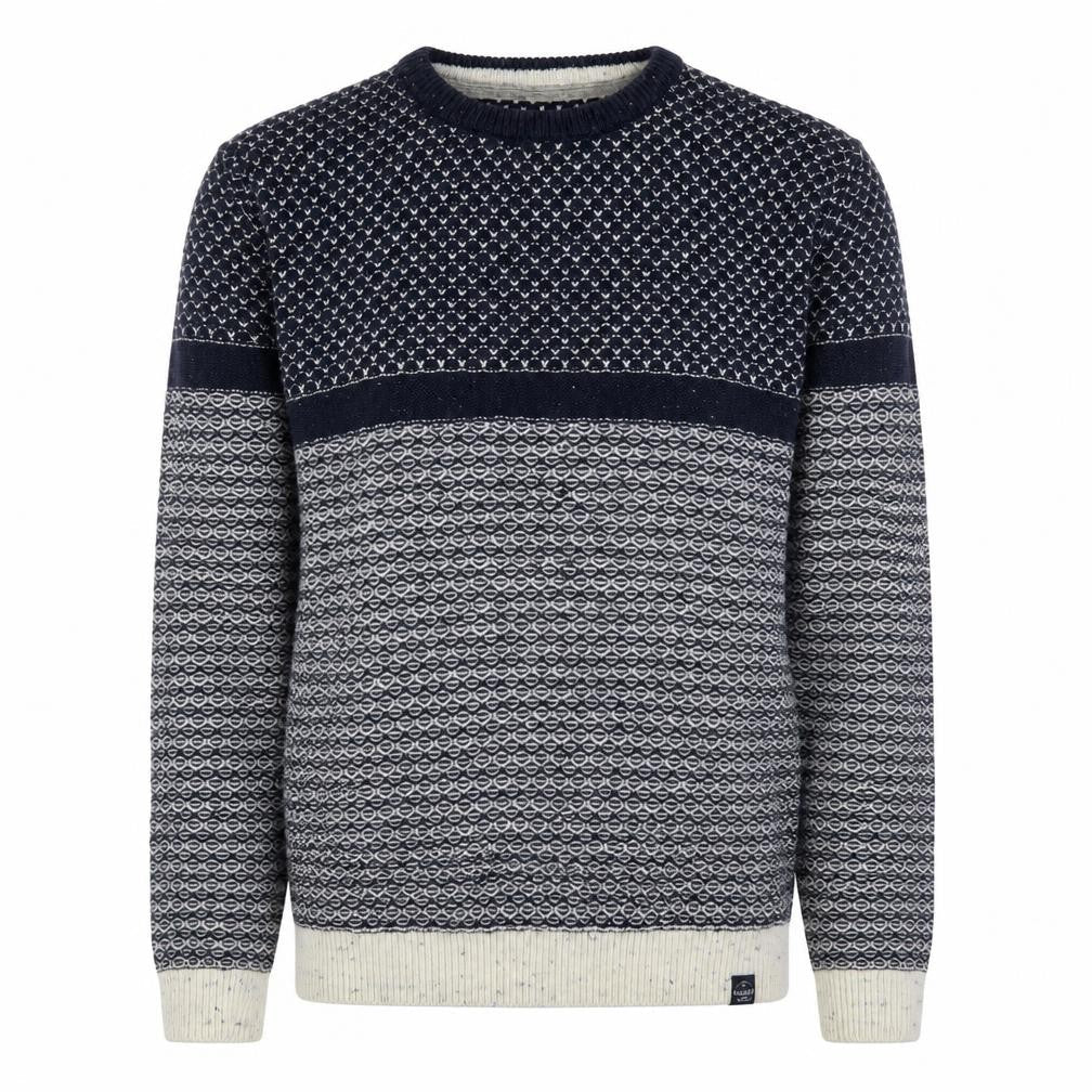 Weird Fish Men's Blue Waffle Knit Cotton Acrylic Jumper M