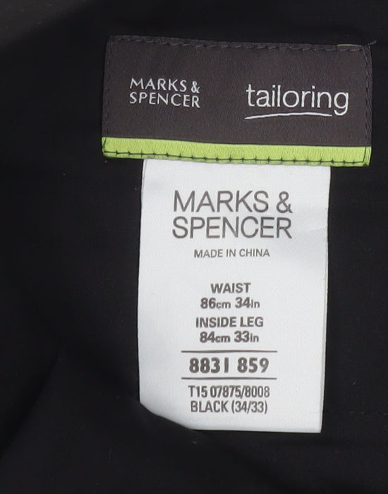 Marks and Spencer Men's Black Classic Dress Pants Size 34R