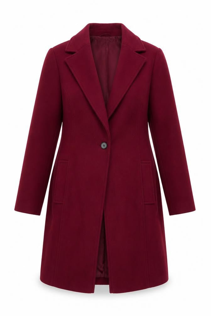 George Women's Red Long Overcoat Size 14 Classic Polyester