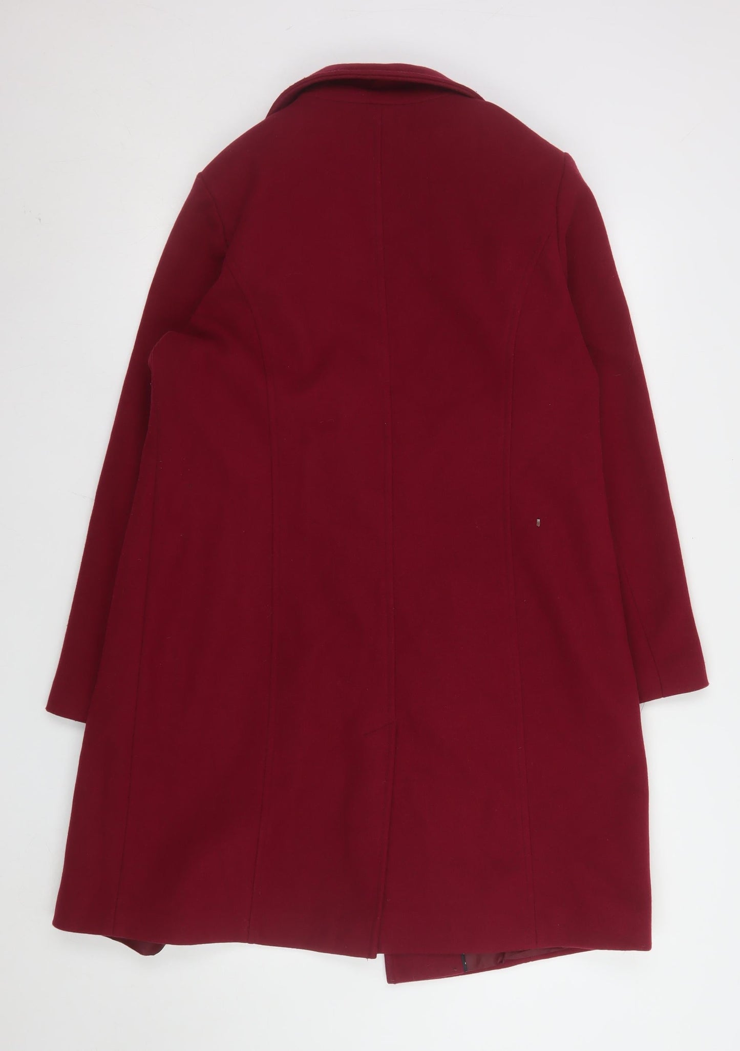 George Women's Red Long Overcoat Size 14 Classic Polyester