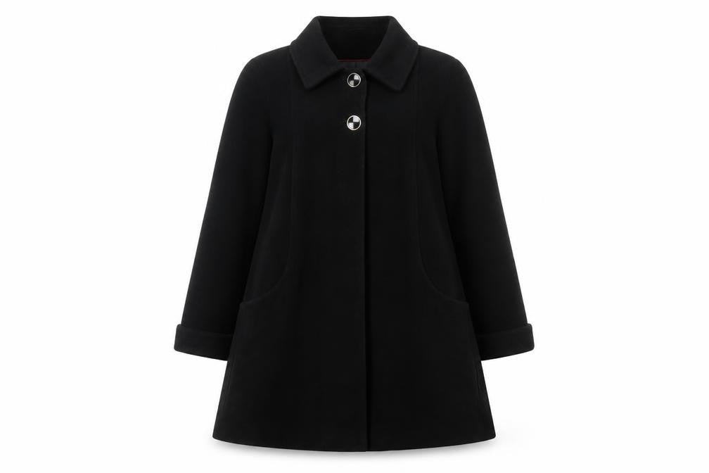 Kesta London Women's Black Wool Blend Mid-Length Coat Size 10