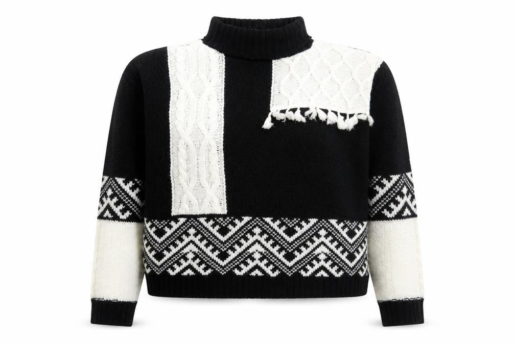 Select Women’s Black Roll Neck Cable-Knit Jumper Size 14