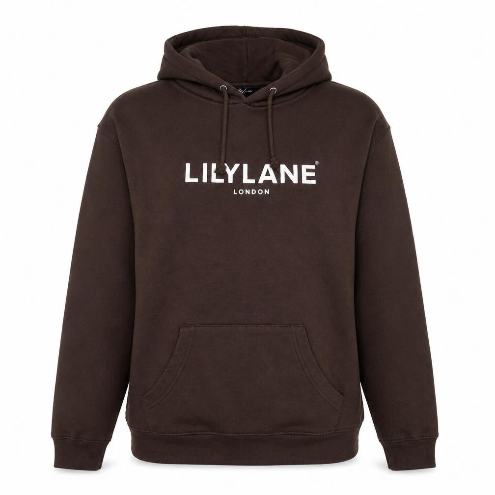 Lilylane London Brown Women's Medium Pullover Hoodie Cotton Blend