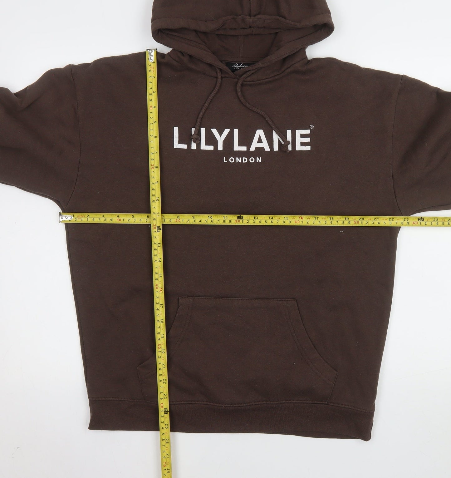Lilylane London Brown Women's Medium Pullover Hoodie Cotton Blend