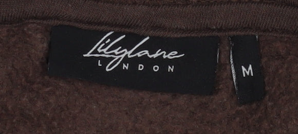 Lilylane London Brown Women's Medium Pullover Hoodie Cotton Blend