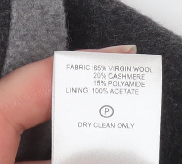 Eastex Women's Black Wool Cashmere Blend Mid-Length Coat Size 16