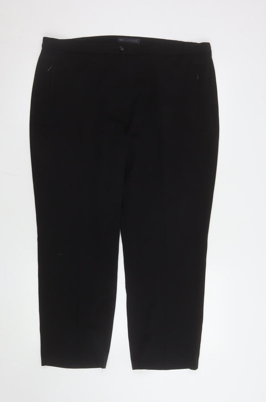 Marks and Spencer Womens Black Size 16 Straight Leg Trousers