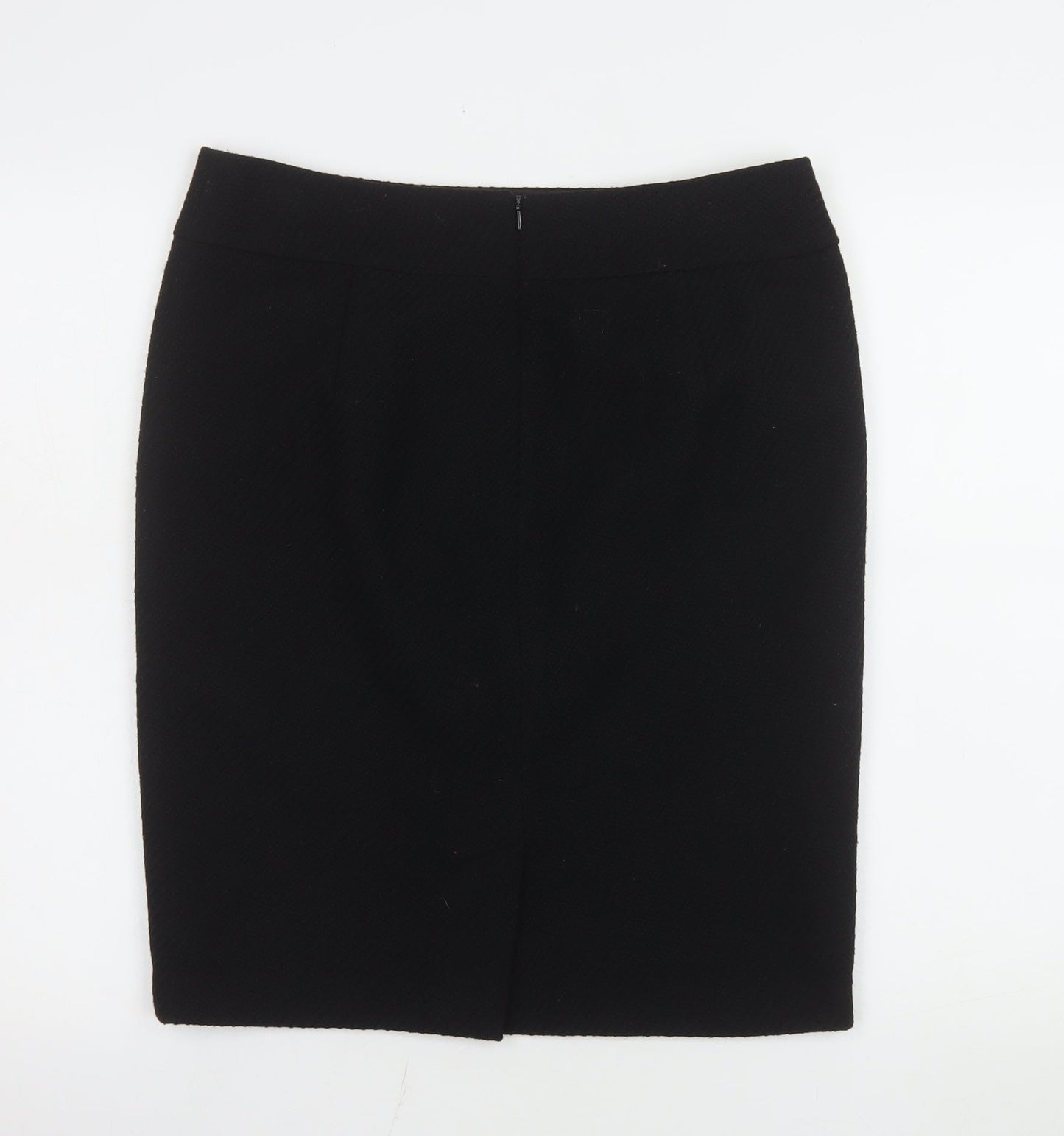 Marks and Spencer Women Black Size 14 Pencil Skirt Wool Blend
