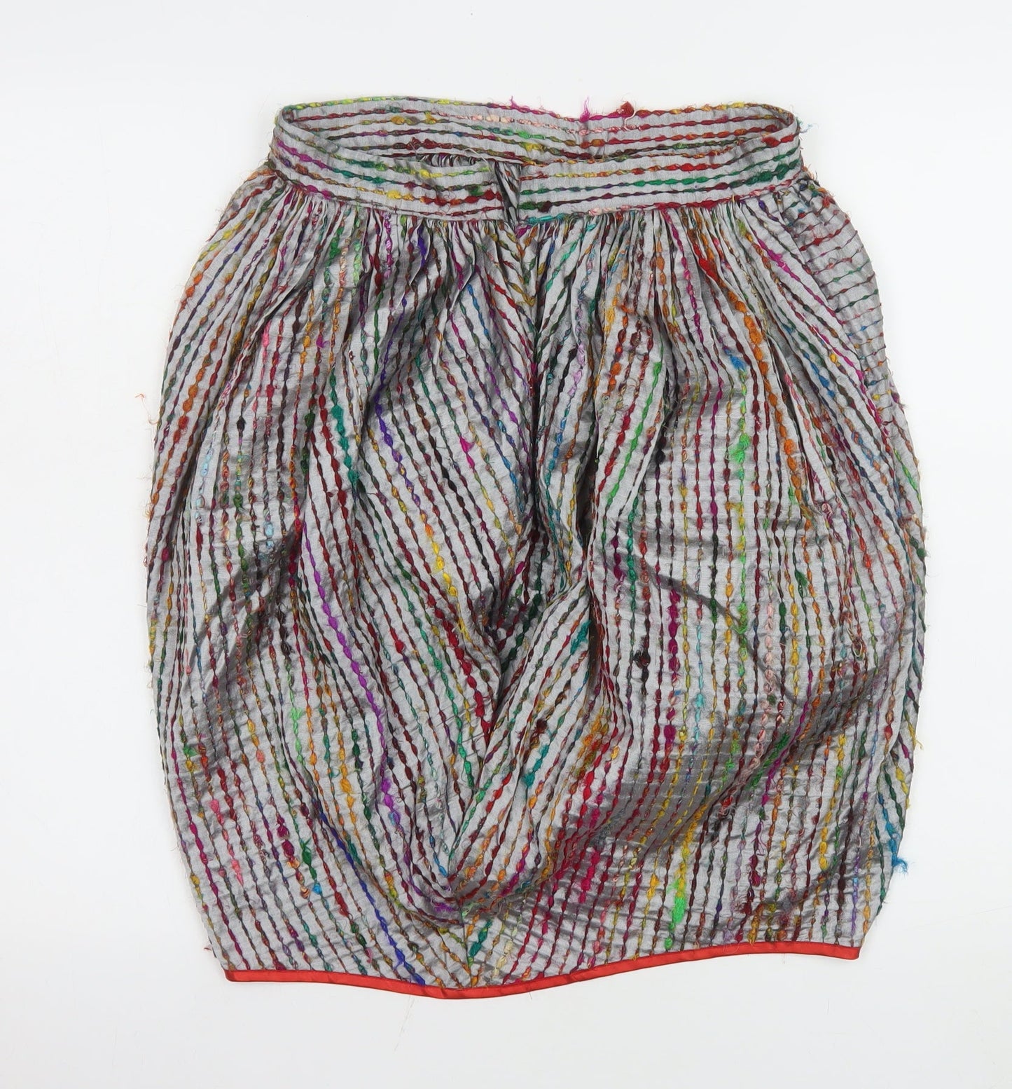 Bora Aksu Women’s Multicoloured Silk Bubble Hem Skirt Size 10