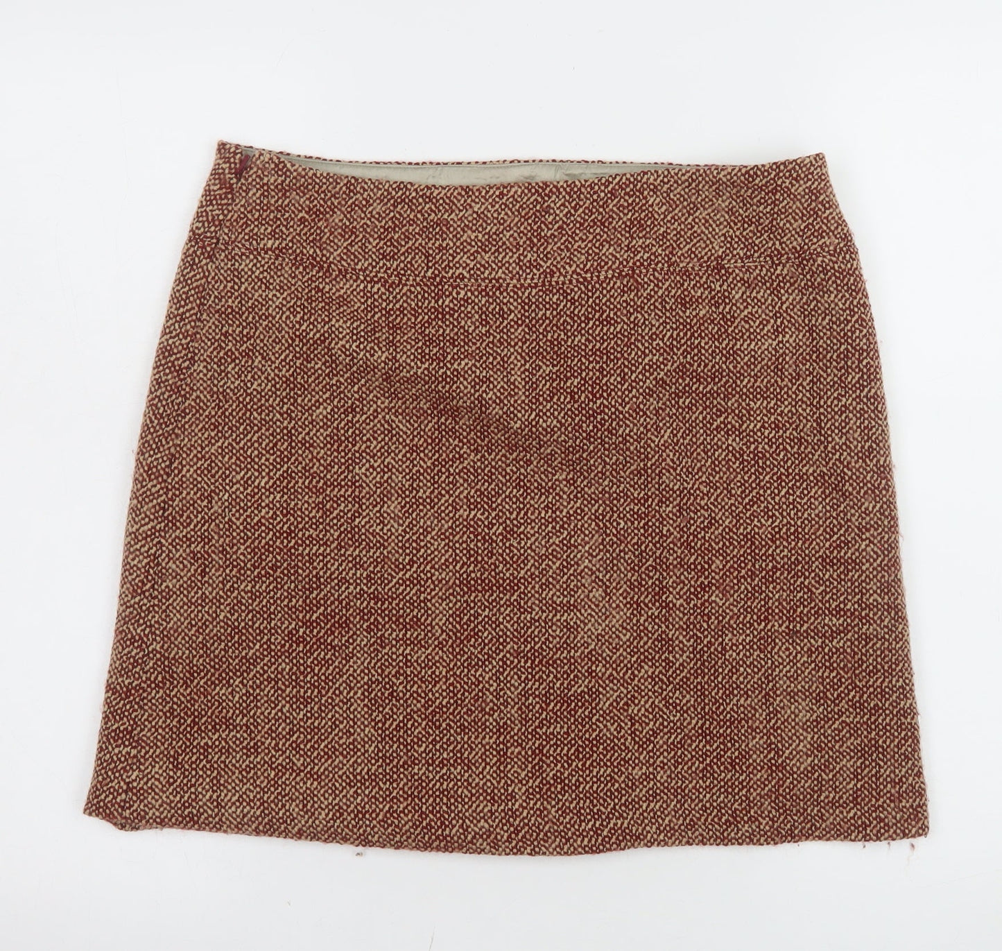 Jigsaw Women Brown Wool Tweed Pencil Skirt Size 12