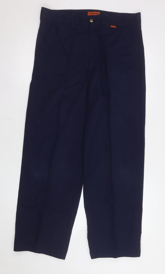 Jobman Men's Blue 34 Cargo Workwear Trousers Cotton Blend