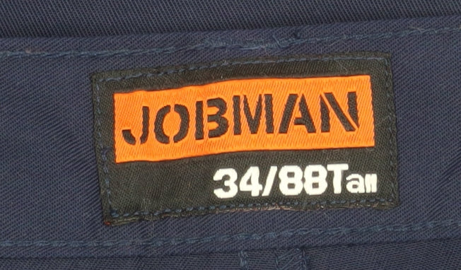 Jobman Men's Blue 34 Cargo Workwear Trousers Cotton Blend