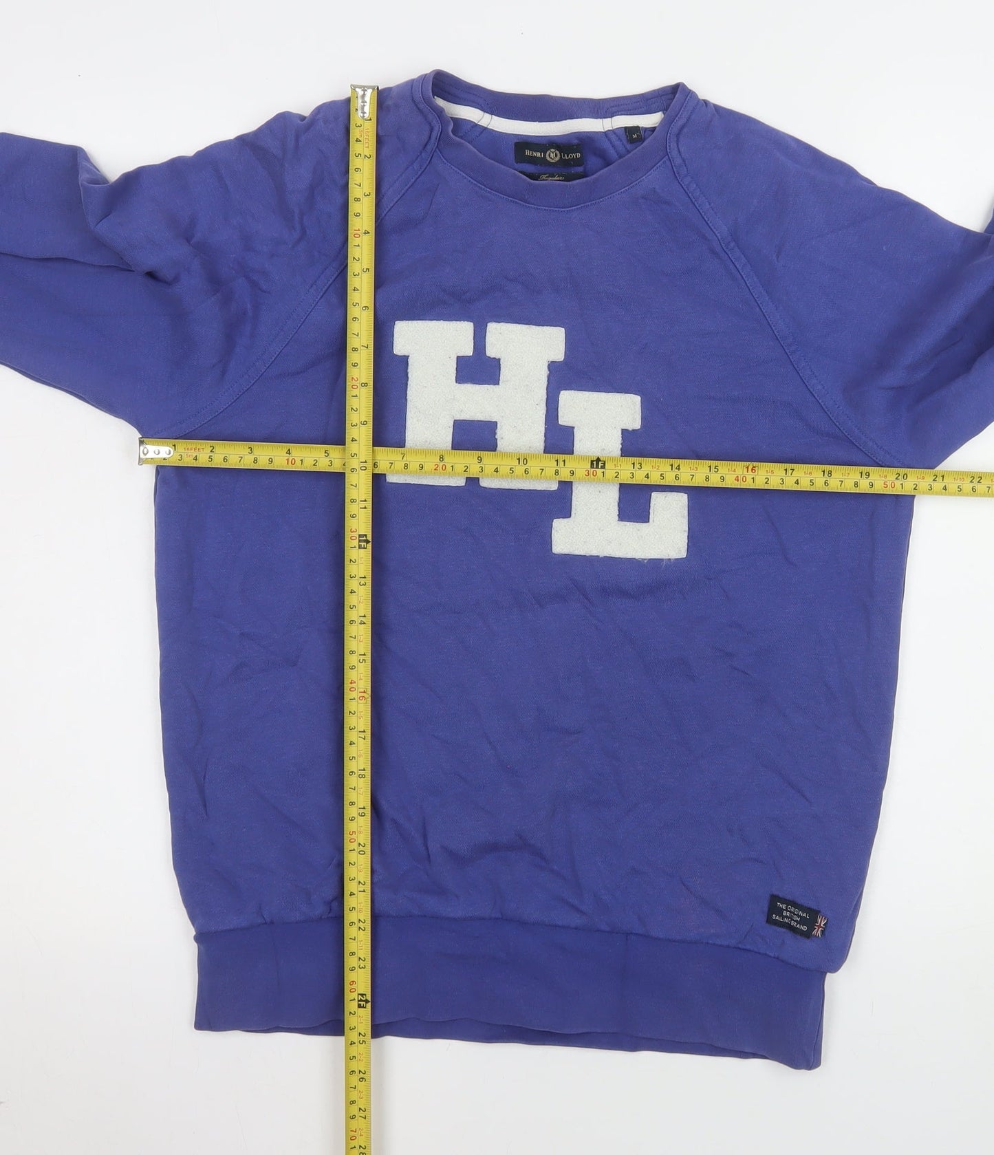 Henri Lloyd Men's Blue M Crew Neck Pullover Logo Sweatshirt