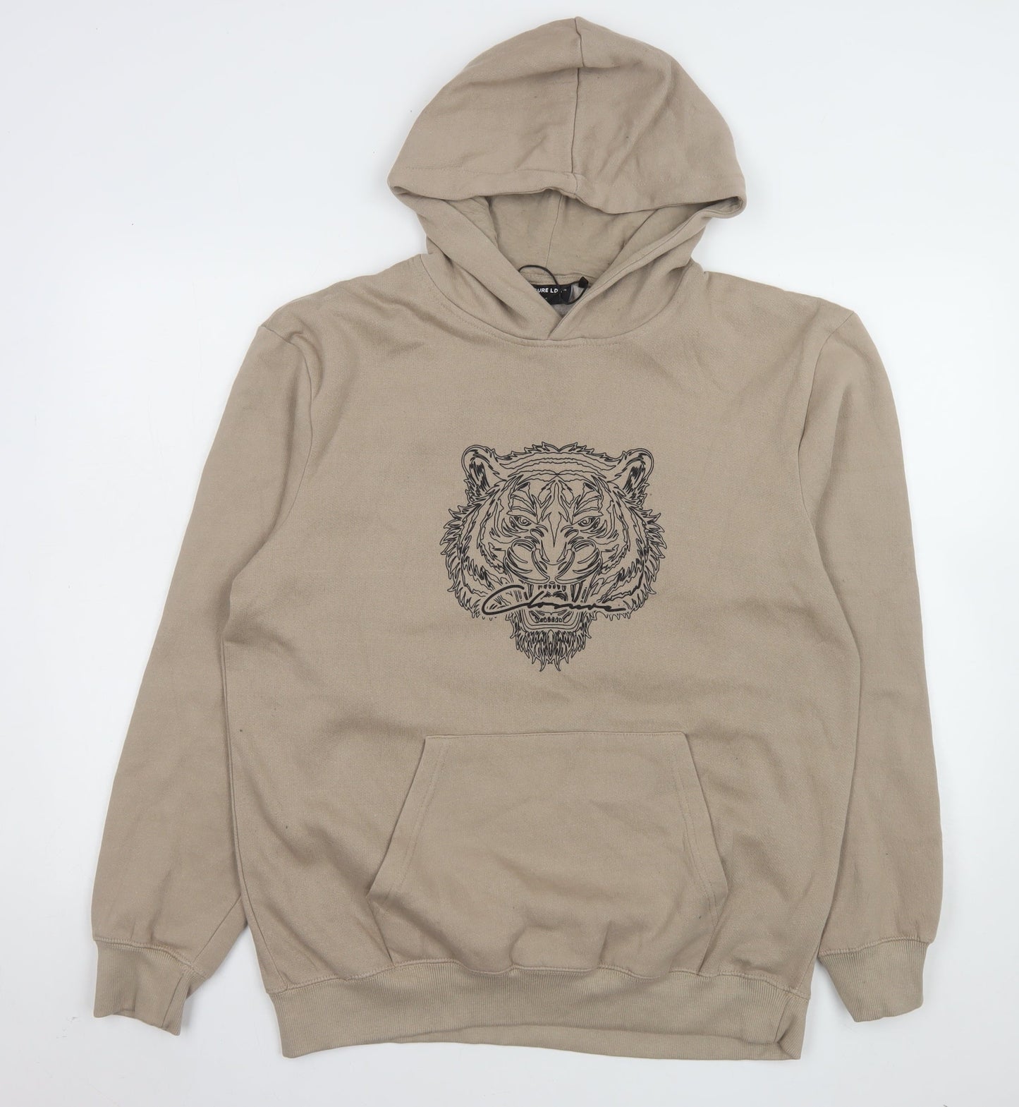 Closure LDN Men’s Beige Tiger Graphic Pullover Hoodie XL