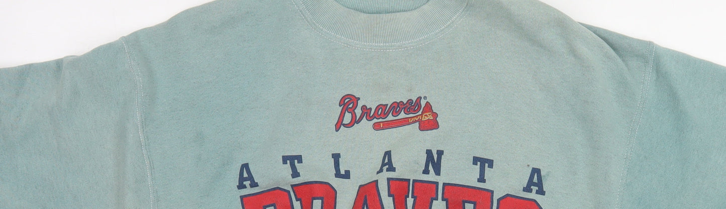 Pro Player Women’s Green Atlanta Braves Cropped Sweatshirt Size L