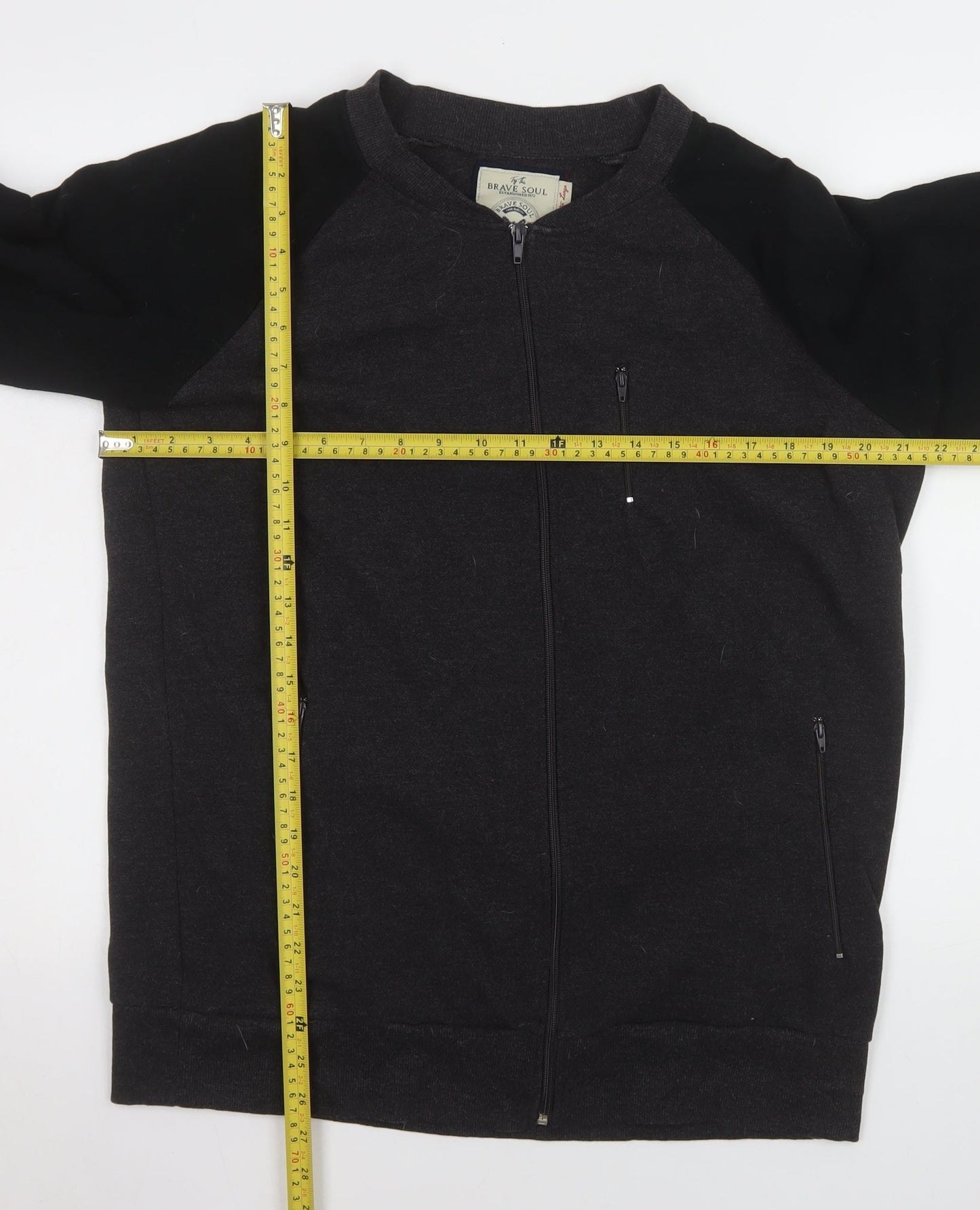 Brave Soul Men's Black XL Full Zip Casual Cotton Jacket