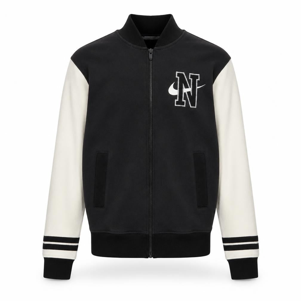 Nike Men's Black Varsity Jacket XS Cotton Full Zip Logo
