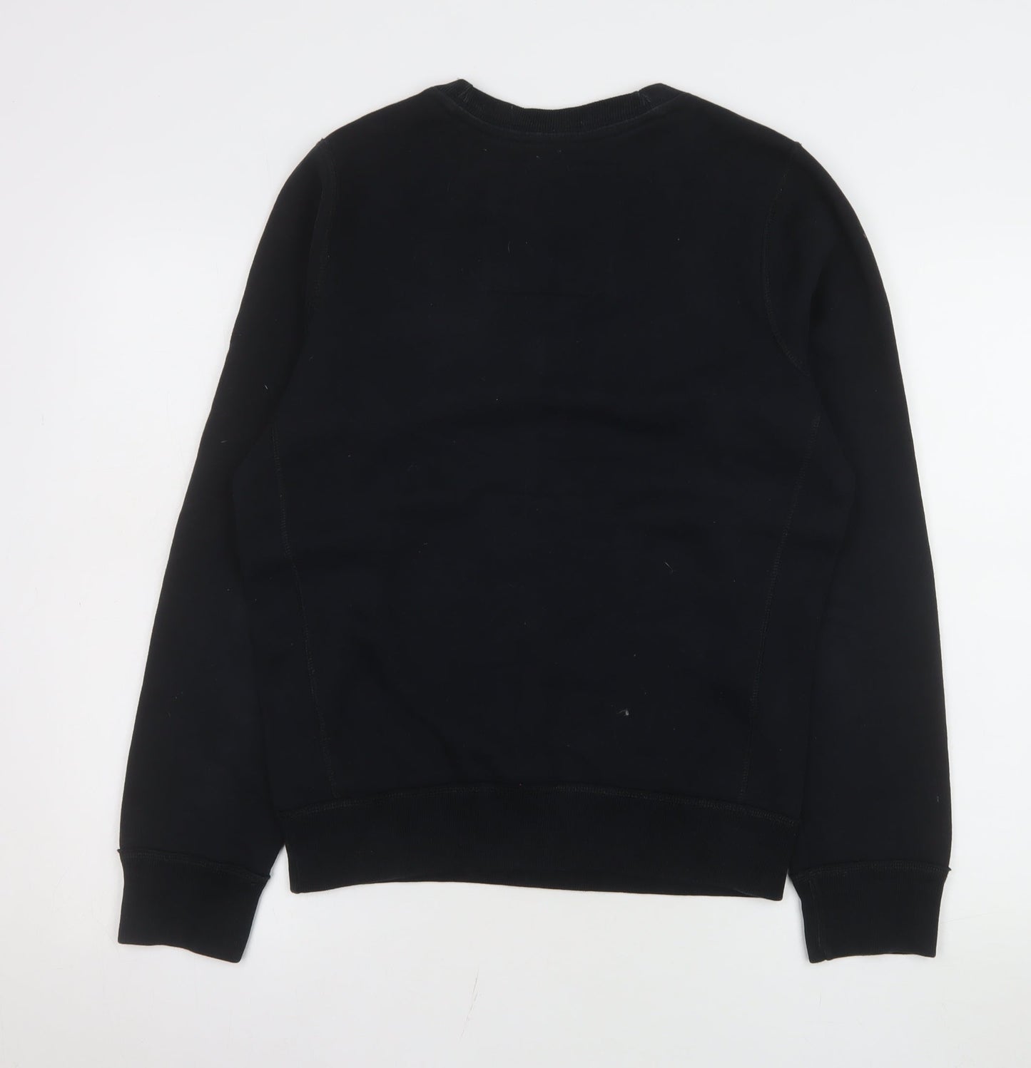 Hollister Men Black Medium Crew Neck Pullover Sweatshirt Surfers Logo