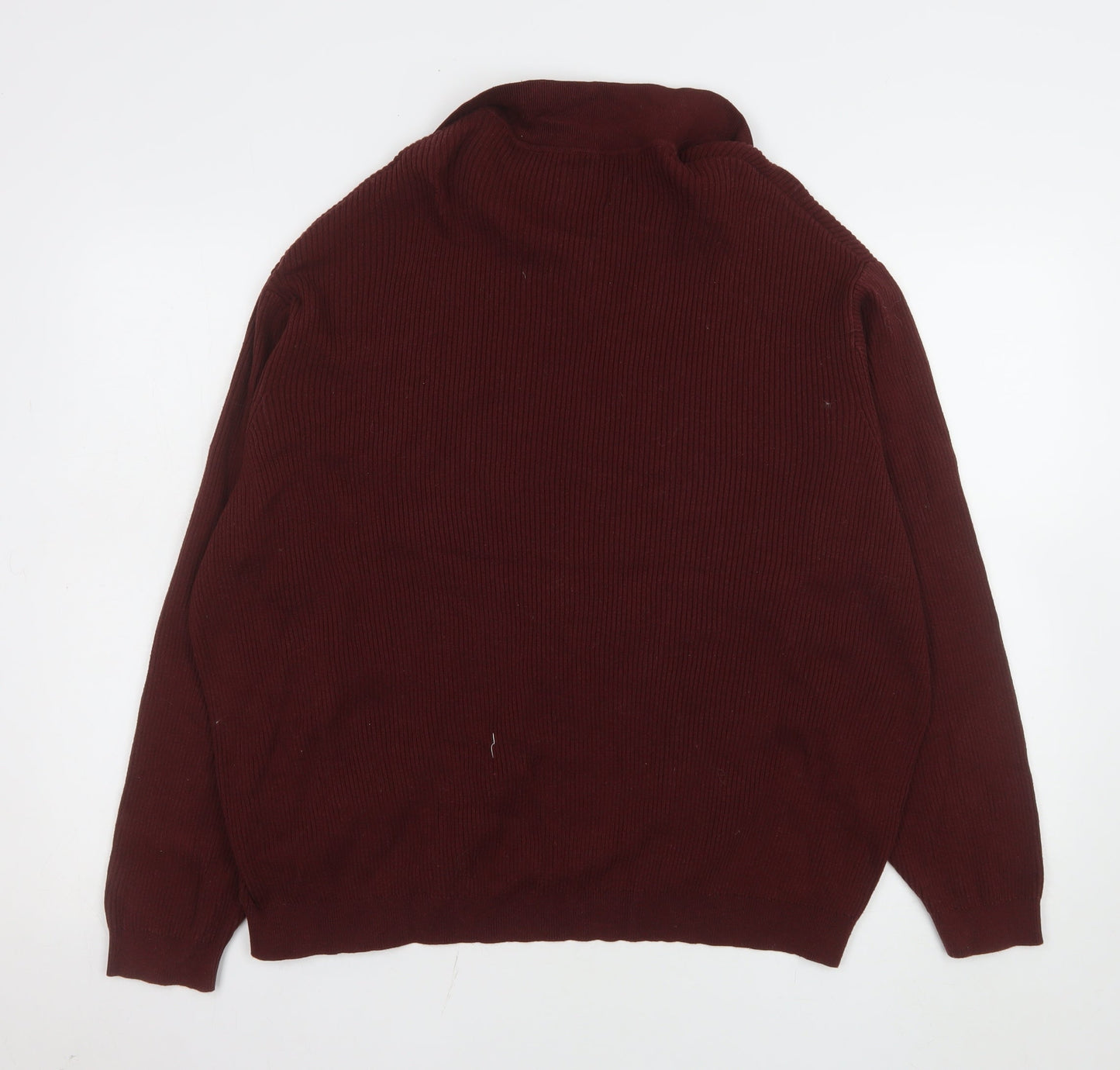 ASOS Men’s Burgundy Cotton Collared Long Sleeve Casual Top M