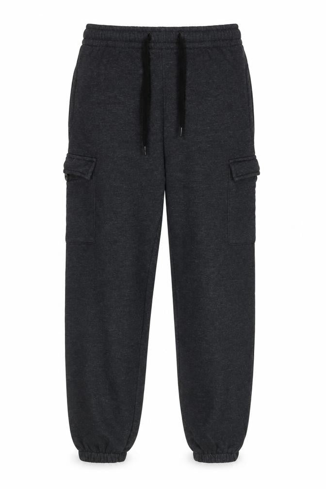 Yulu Men's Black Cotton Blend Jogger Trousers Size S